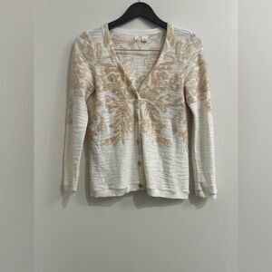 Moth Beige and Cream Patterned Cardigan